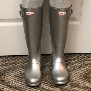 Silver Hunter Rain Boots Size 7